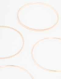 Rose Gold Mixed Textured Bangles 5-Pack - link has visual effect only