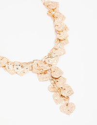 Gold Molten Heart Y-Necklace - link has visual effect only