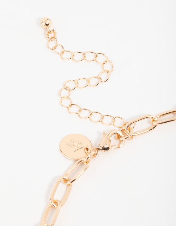 Gold Molten Heart Y-Necklace