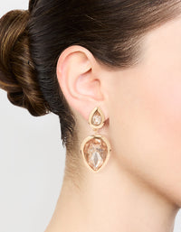 Gold Teardrop Stone Drop Earrings - link has visual effect only