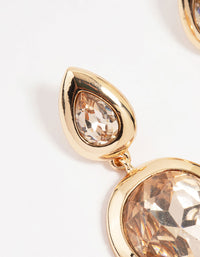 Gold Teardrop Stone Drop Earrings - link has visual effect only