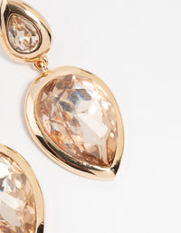 Gold Teardrop Stone Drop Earrings - link has visual effect only