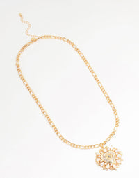 Gold Pearl Heart Pendant Necklace - link has visual effect only