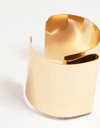 Gold Thick Bent Swirl Wrist Cuff - link has visual effect only