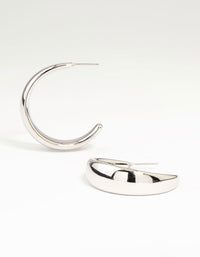 Silver Tapered Hoop Earrings - link has visual effect only
