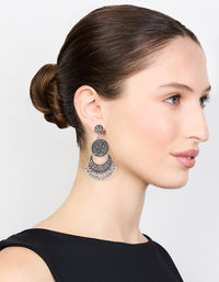 Antique Silver Beaded Drop Earrings - link has visual effect only
