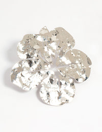 Silver Hammered Hibiscus Stud Earrings - link has visual effect only