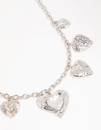 Silver Heart Charms Necklace - link has visual effect only
