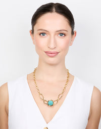 Gold Turquoise Pendant Necklace - link has visual effect only