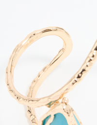 Gold Turquoise Semi-Precious Stone Wrist Cuff - link has visual effect only