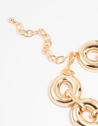 Gold Bold Round Chunky Bracelet - link has visual effect only