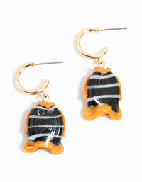 Gold Fish Charm Drop Earrings - link has visual effect only