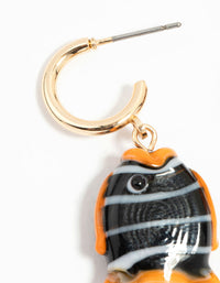 Gold Fish Charm Drop Earrings - link has visual effect only