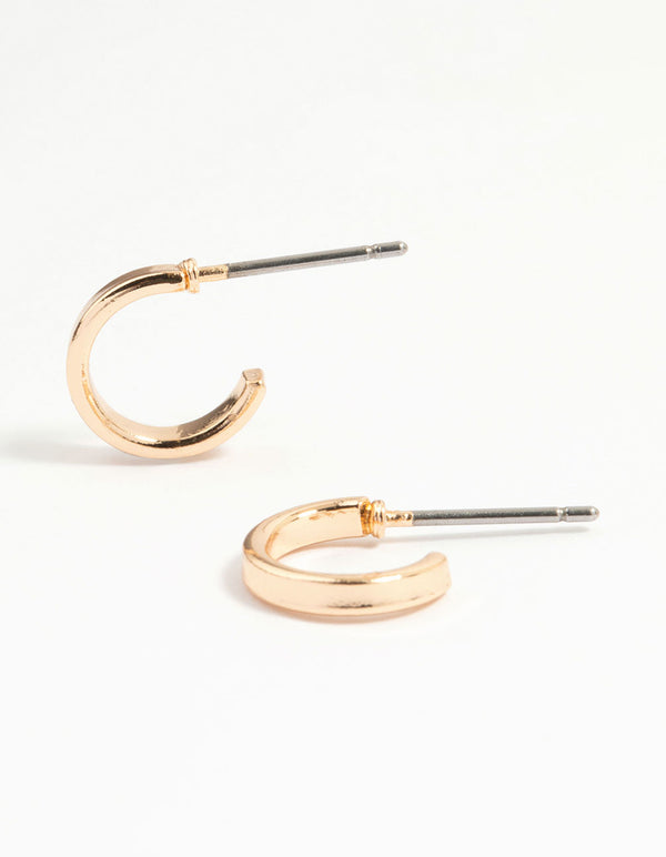 Gold Diamante Chain & Hoop Earrings 3-Pack