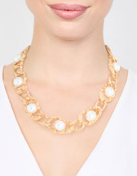Gold Pearl Molten Rope Necklace - link has visual effect only