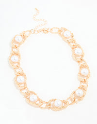 Gold Pearl Molten Rope Necklace - link has visual effect only