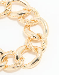 Gold Twisted Curb T & O Bracelet - link has visual effect only