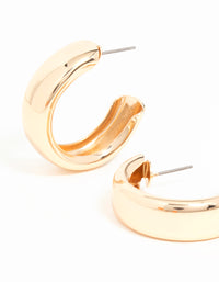 Gold Wide C Hoop Earrings - link has visual effect only