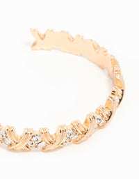 Gold Diamante Crisscross Wrist Cuff - link has visual effect only