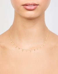 Gold Plated Mini Cross Charm Necklace - link has visual effect only