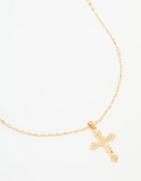 Gold Plated Vintage Cross Pendant Necklace - link has visual effect only