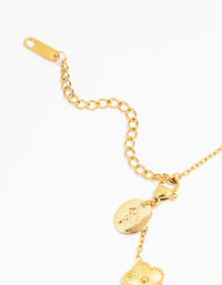 Waterproof Gold Plated Stainless Steel Five Petal Flower Bracelet - link has visual effect only