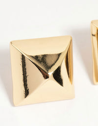Gold Plated Square Spike Stud Earrings - link has visual effect only