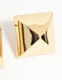 Gold Plated Square Spike Stud Earrings - link has visual effect only