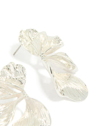 Silver Plated Organic Petal Stud Earrings - link has visual effect only