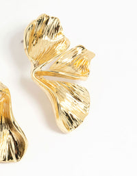 Gold Plated Organic Petal Small Stud Earrings - link has visual effect only