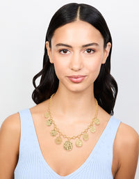 Gold Plated Coin Disc Charm Pendant Necklace - link has visual effect only