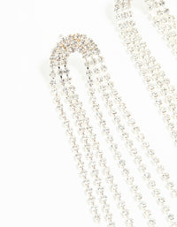 Silver Diamante Rainbow Shaped Cupchain Drop Earrings - link has visual effect only