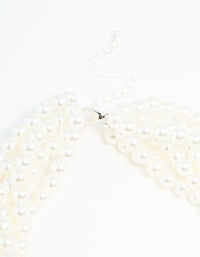 Silver Braided Pearl Layered Necklace - link has visual effect only