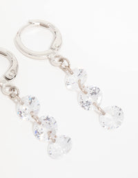 Silver Cubic Zirconia Stud & Huggie Earrings 3-Pack - link has visual effect only