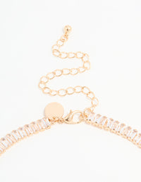 Gold Cubic Zirconia Baguette Short Necklace - link has visual effect only