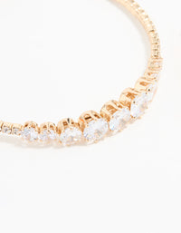 Gold Cubic Zirconia Round Wrist Cuff - link has visual effect only