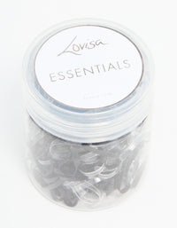 Black & Clear Elastic Hair Ties 300-Pack - link has visual effect only