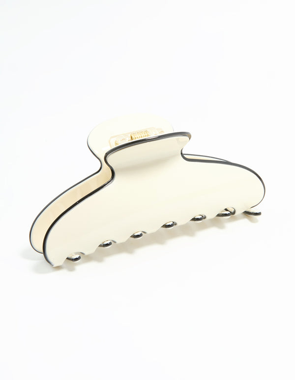 Cream & Black Claw Clip