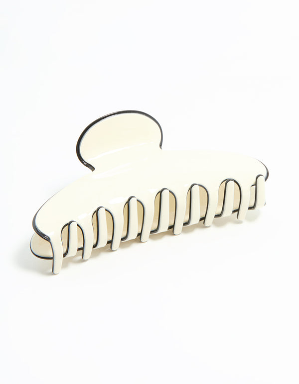 Cream & Black Claw Clip