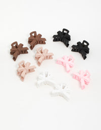 Matte Neutral Min Bow Claw Clips 10-Pack - link has visual effect only