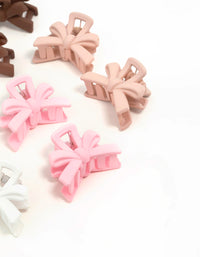 Matte Neutral Min Bow Claw Clips 10-Pack - link has visual effect only