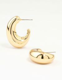Gold Plated Brass Elongated Chunky Hoop Earrings - link has visual effect only