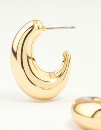 Gold Plated Brass Elongated Chunky Hoop Earrings - link has visual effect only