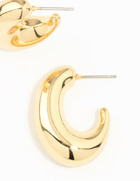 Gold Plated Brass Elongated Chunky Hoop Earrings - link has visual effect only
