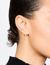 Waterproof Gold Plated Stainless Steel Diamante Star & Heart Stud Earrings 3-Pack - link has visual effect only