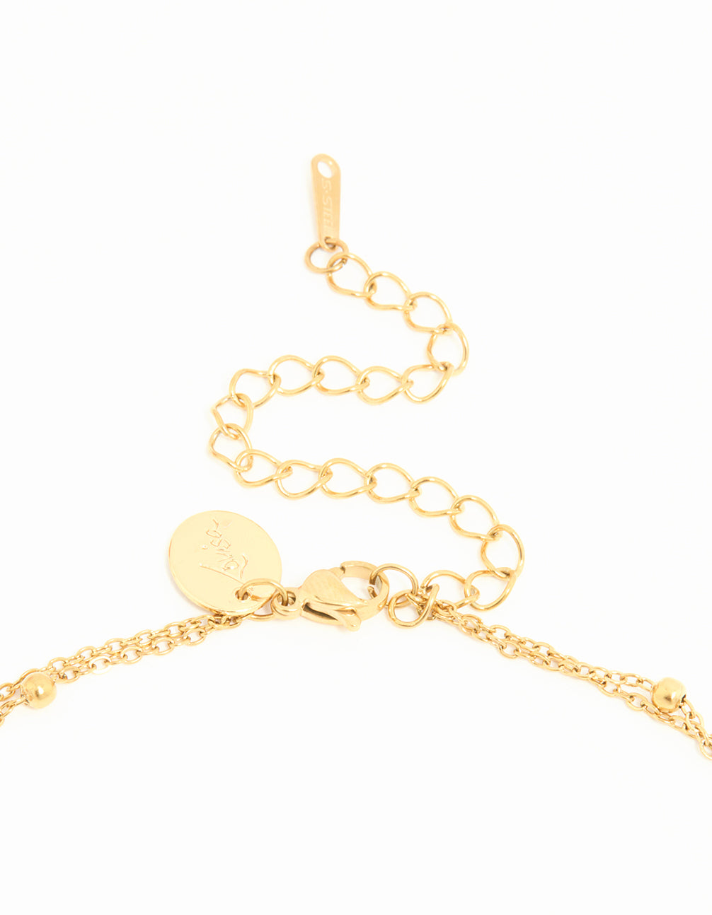 Waterproof Gold Plated Stainless Steel Flower Layered Necklace