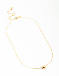 Waterproof Gold Plated Stainless Steel Cubic Zirconia Rondell Pendant Necklace - link has visual effect only