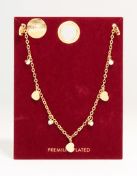 Gold Plated Cubic Zirconia & Heart Charm Pendant Necklace - link has visual effect only