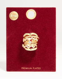 Gold Plated Zigzag Stacking Rings 7-Pack - link has visual effect only