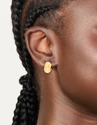 Waterproof Gold Plated Stainless Steel Chunky Huggie Earrings 10 MM - link has visual effect only